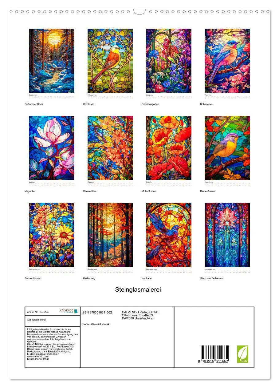 Bild: 9783516311662 | Steinglasmalerei (hochwertiger Premium Wandkalender 2026 DIN A2...