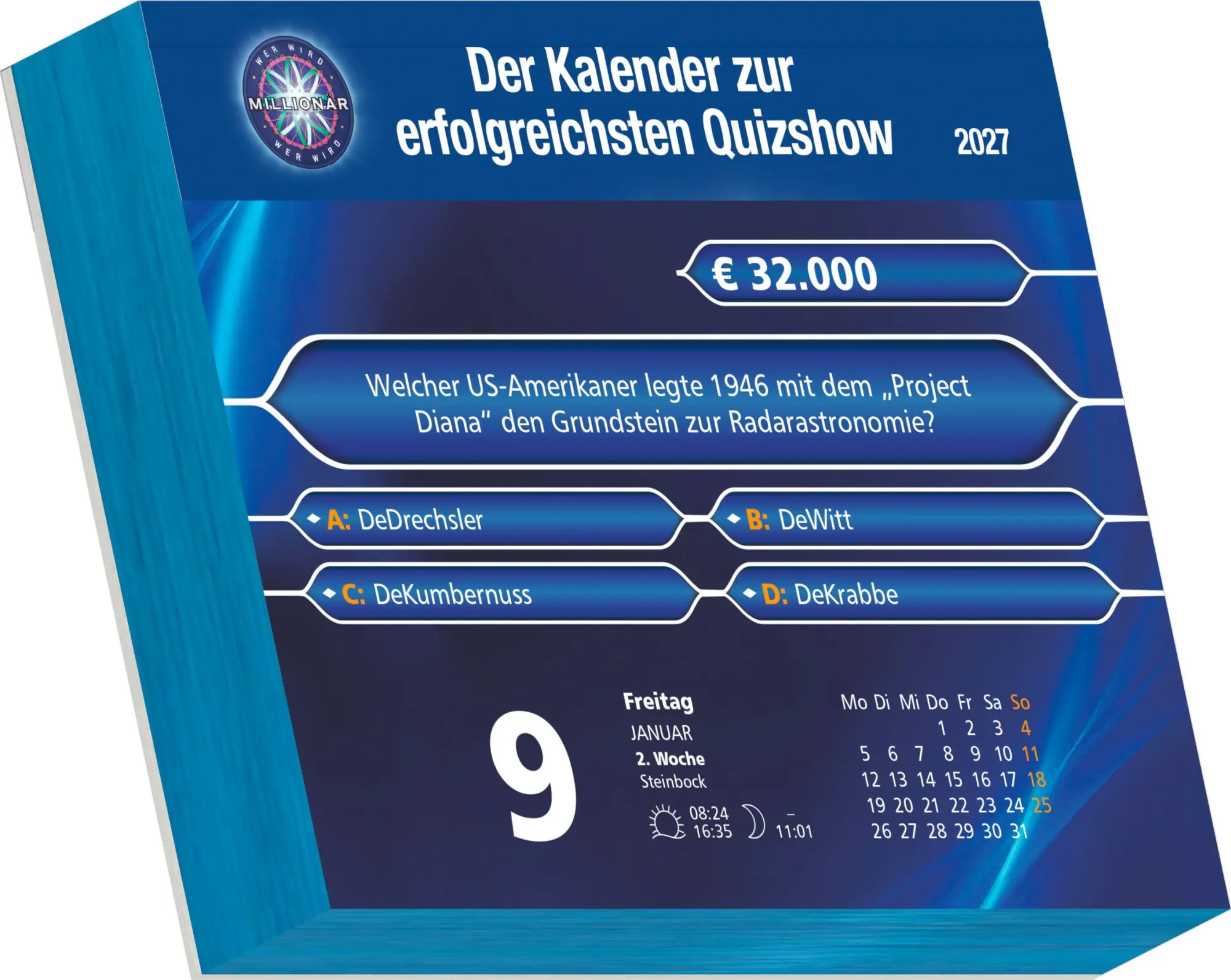 Bild: 4069095011762 | Wer wird Millionär 2027 | Neumann Verlage GmbH &amp; Co KG | Kalender