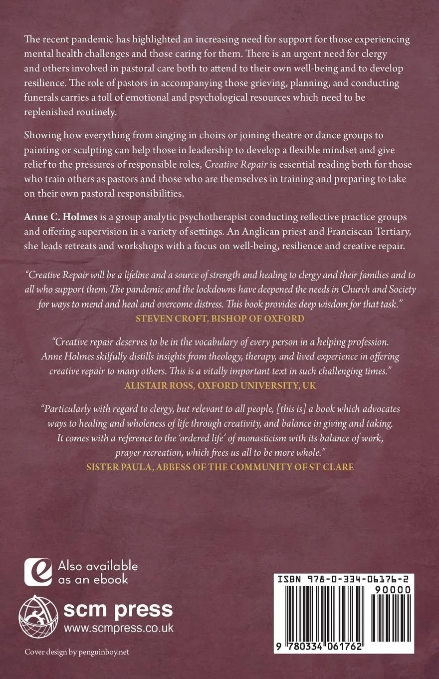 Rückseite: 9780334061762 | Creative Repair | Pastoral Care and Creativity | Anne C. Holmes | Buch