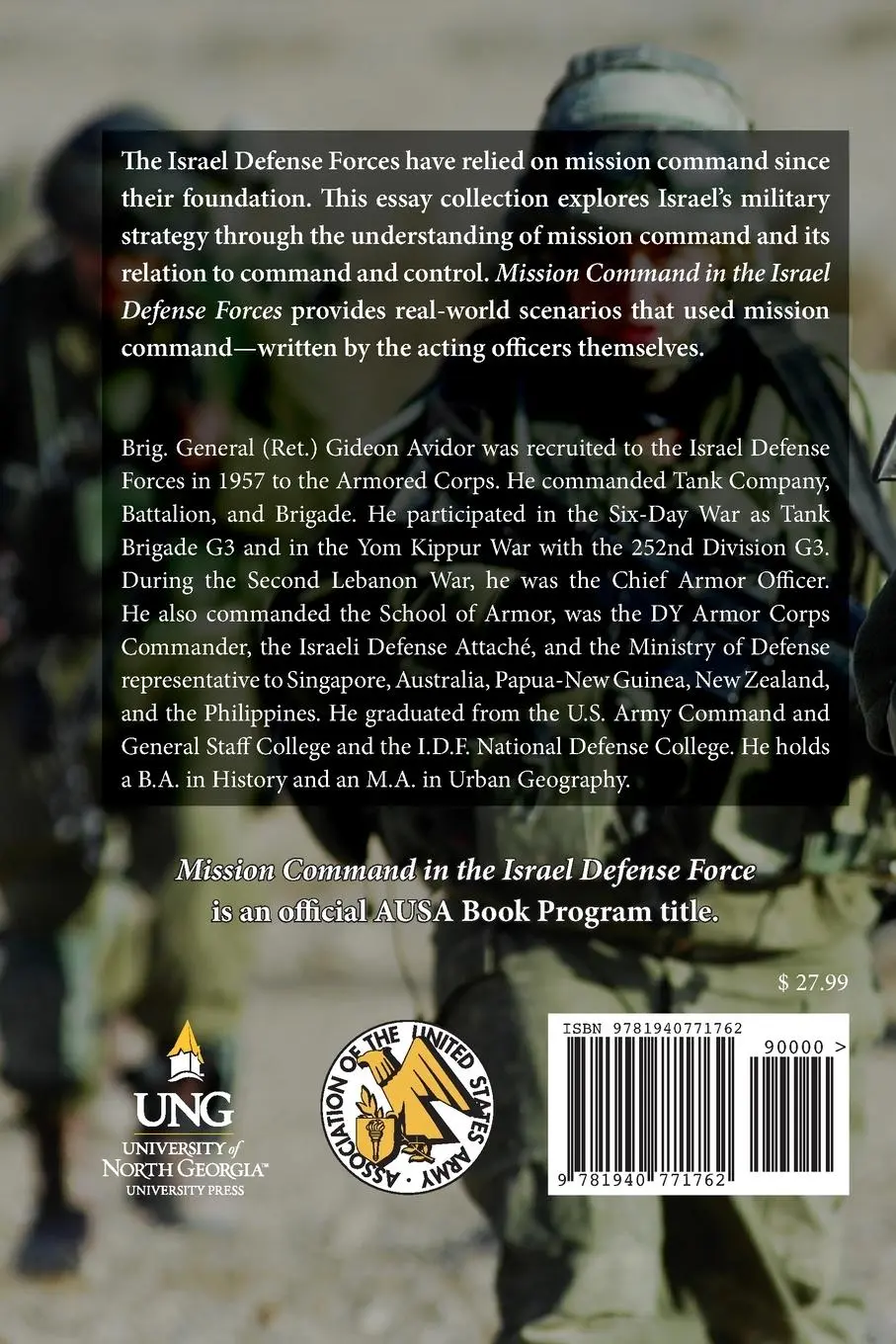 Rückseite: 9781940771762 | Mission Command in the Israel Defense Forces | Gideon Avidor | Buch