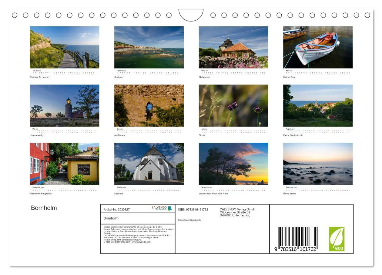 Bild: 9783516161762 | Bornholm (Wandkalender 2026 DIN A4 quer), CALVENDO Monatskalender | de