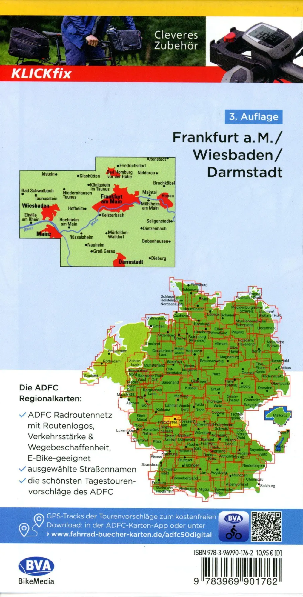 Bild: 9783969901762 | ADFC-Regionalkarte Frankfurt a. M. Wiesbaden /Darmstadt, 1:50.000,...