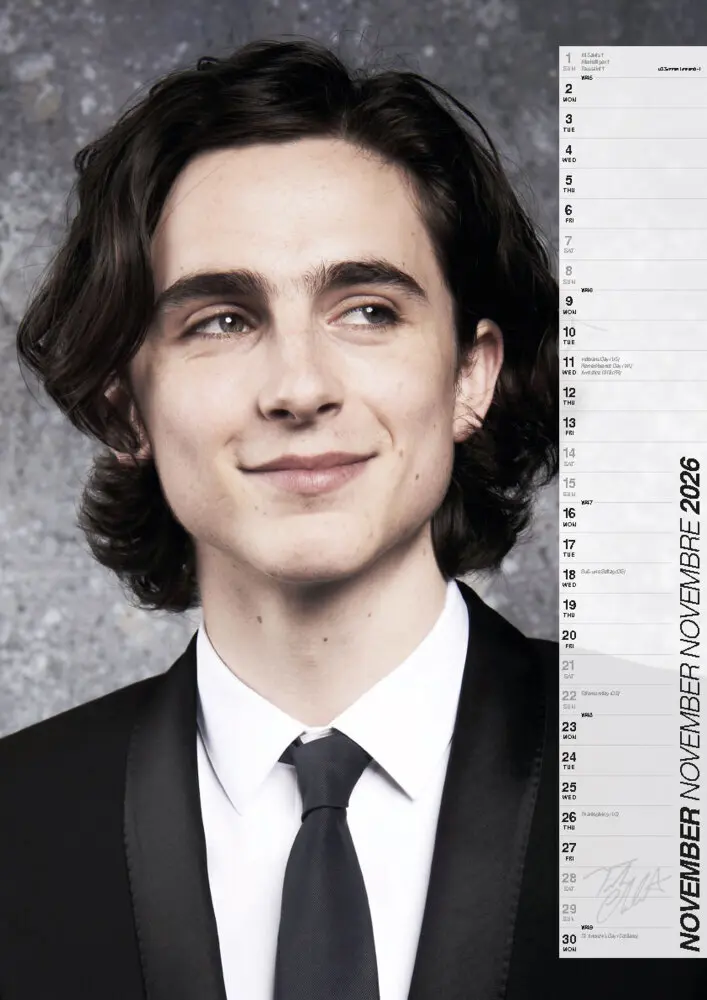 Bild: 9798893611762 | Timothée Chalamet 2026 | Offizieller Kalender | Kalender | 14 S.