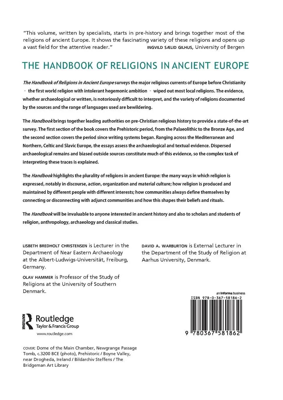 Rückseite: 9780367581862 | The Handbook of Religions in Ancient Europe | Christensen (u. a.)