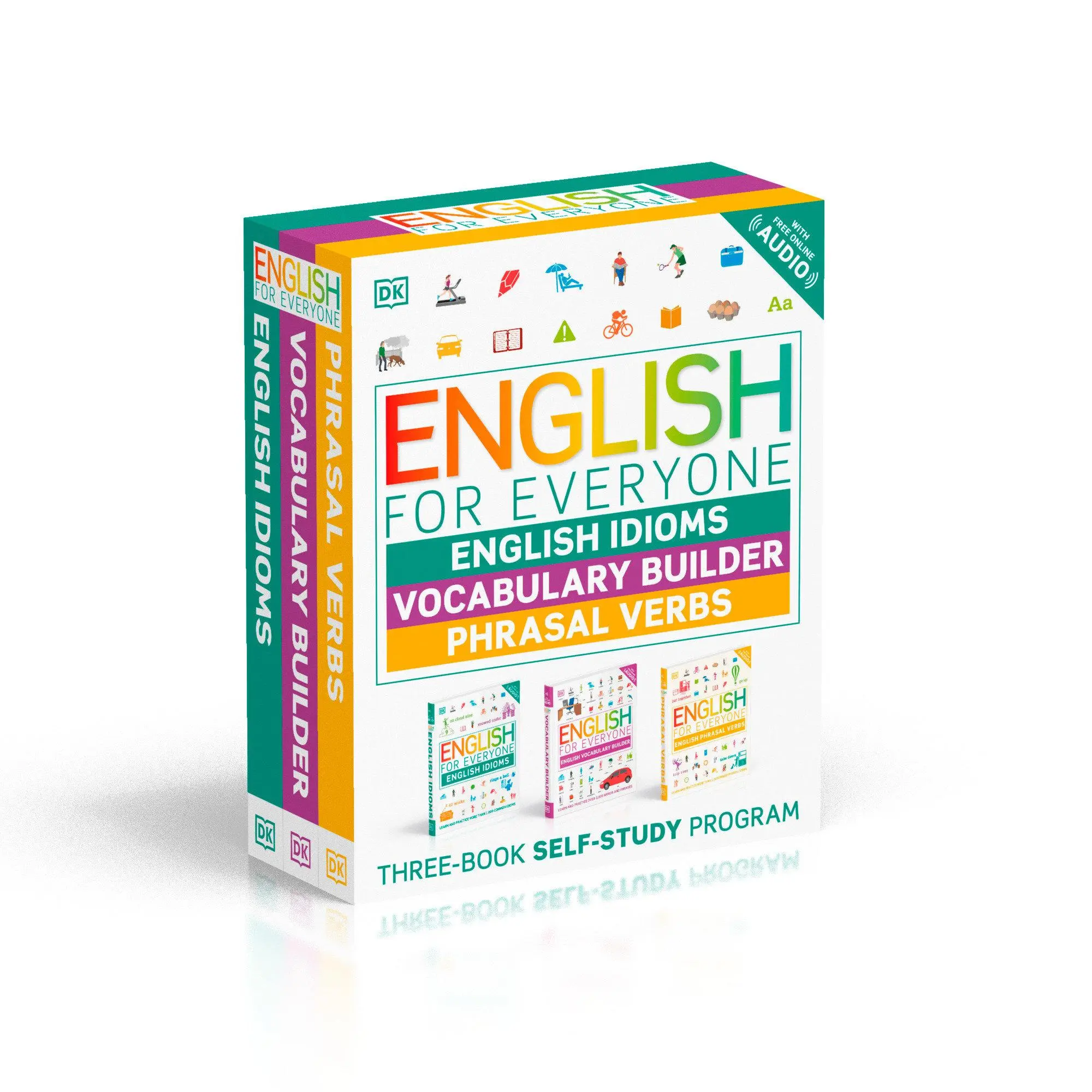 Dk Publishing (Dorling Kindersley) English For Everyone English Idioms, Vocabulary Builder, Phrasal Verbs 3 Book Box Set