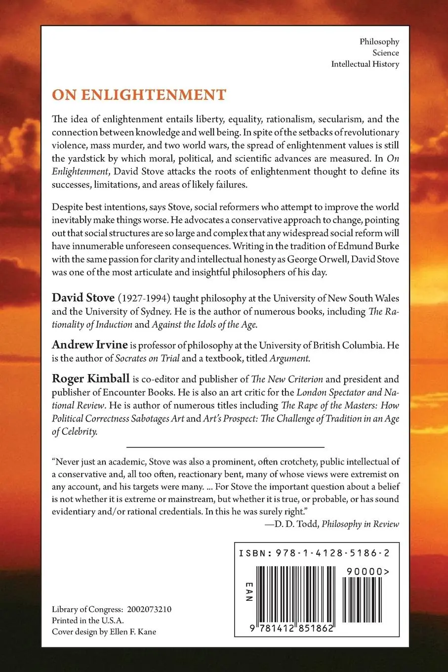 Rückseite: 9781412851862 | On Enlightenment | David Stove | Taschenbuch | Englisch | 2013