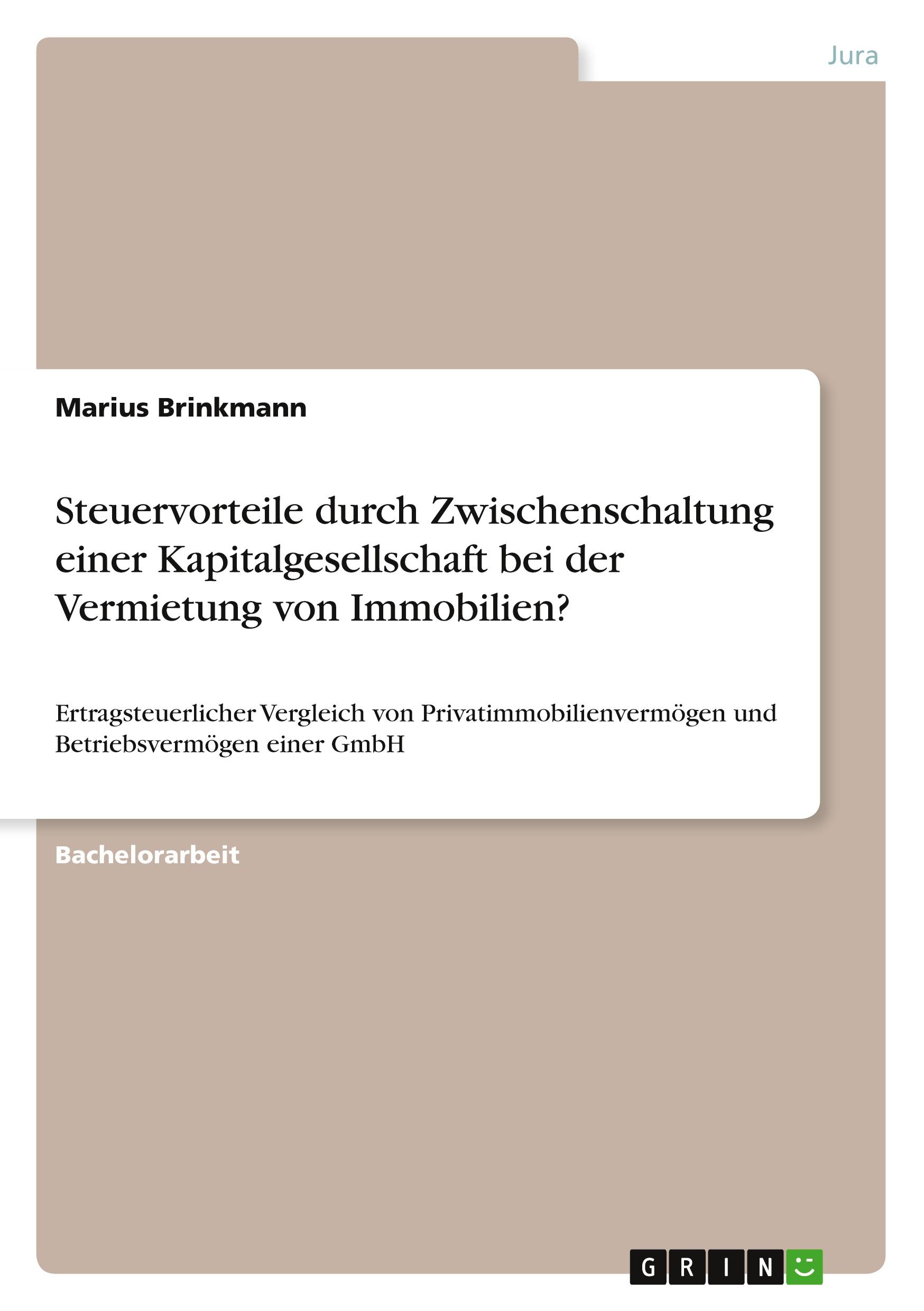 Cover: 9783346251862 | Steuervorteile durch Zwischenschaltung einer Kapitalgesellschaft...