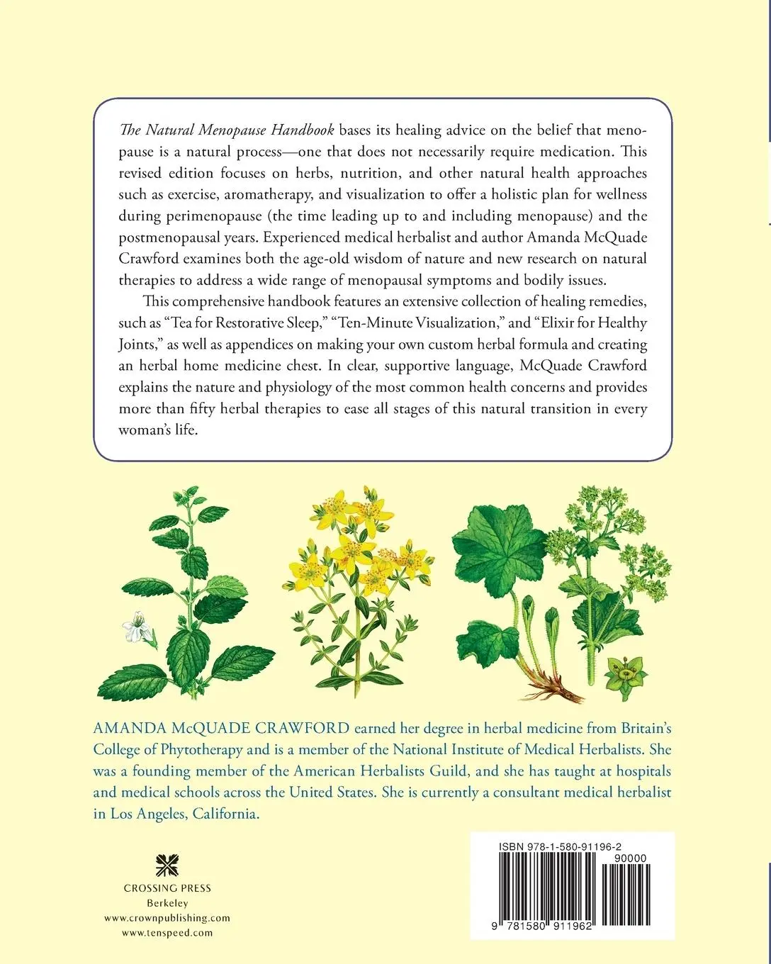 Rückseite: 9781580911962 | The Natural Menopause Handbook | Amanda McQuade Crawford | Taschenbuch