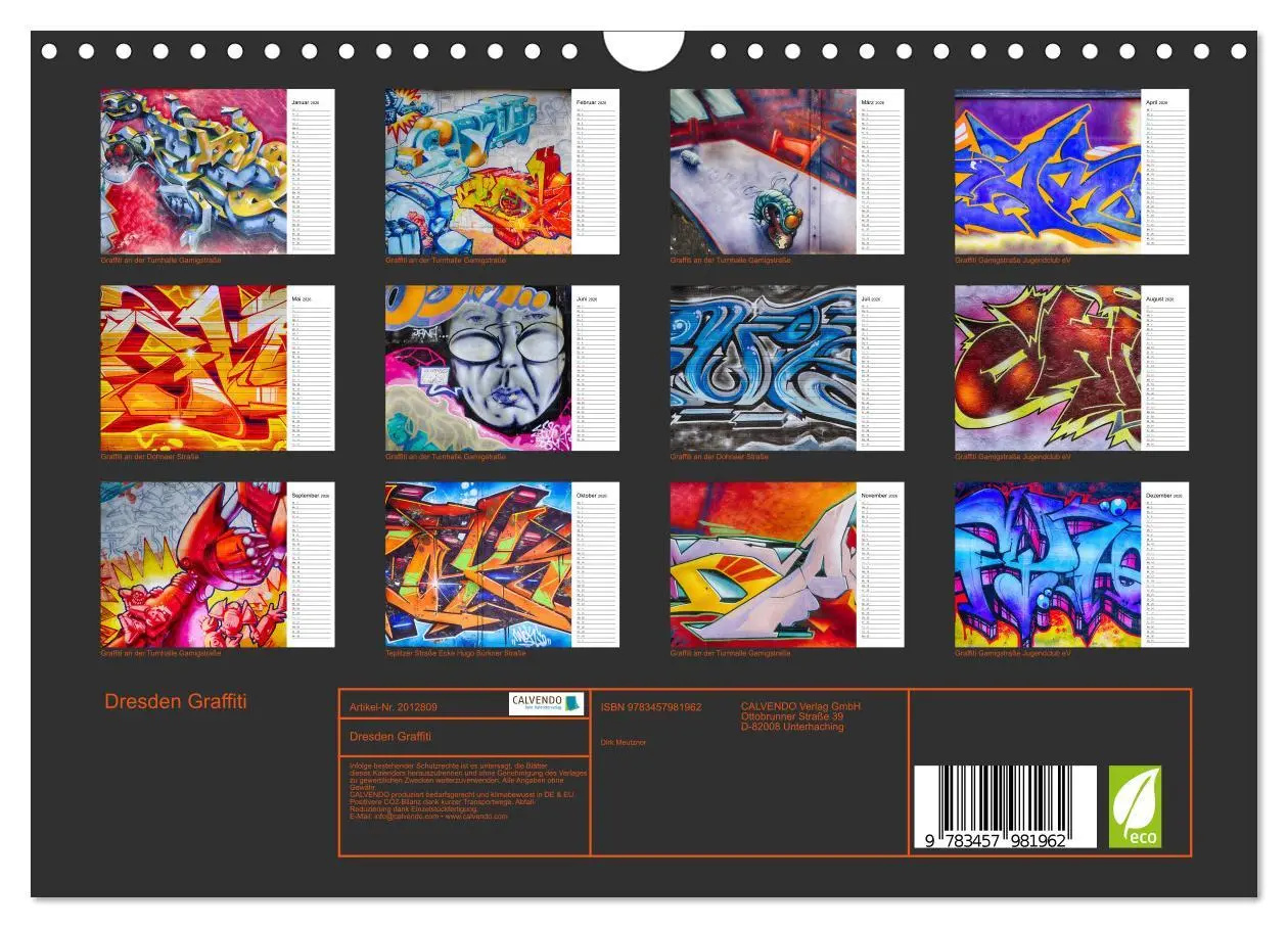 Bild: 9783457981962 | Dresden Graffiti (Wandkalender 2026 DIN A4 quer), CALVENDO...