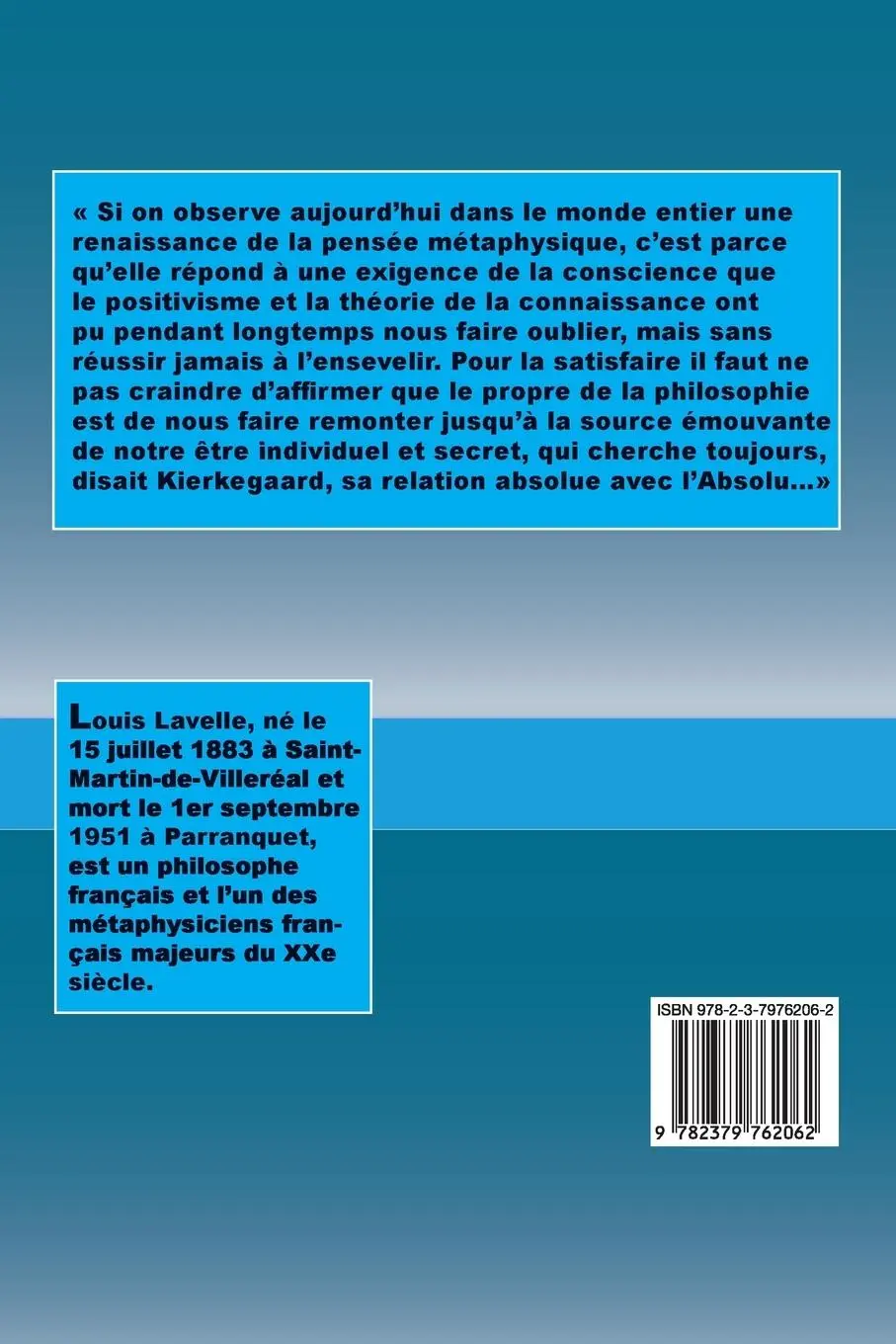 Rückseite: 9782379762062 | De l'intimité spirituelle | Louis Lavelle | Taschenbuch | Französisch