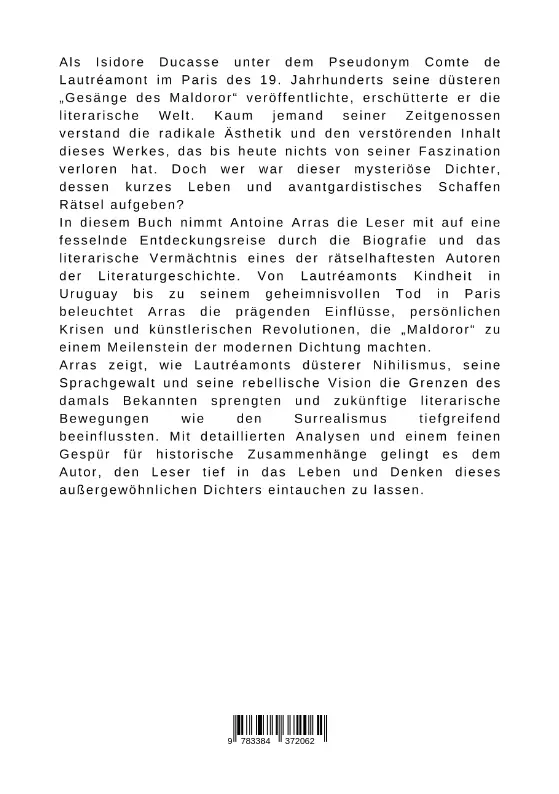 Bild: 9783384372062 | Lautréamont und die Gesänge des Maldoror | Antoine Arras | Taschenbuch