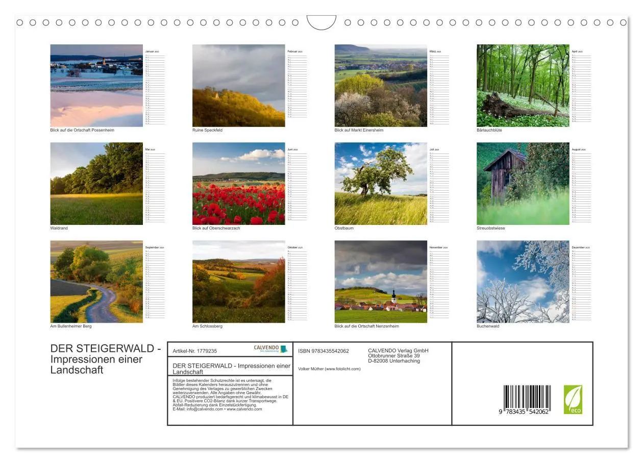 Bild: 9783435542062 | DER STEIGERWALD - Impressionen einer Landschaft (Wandkalender 2025...