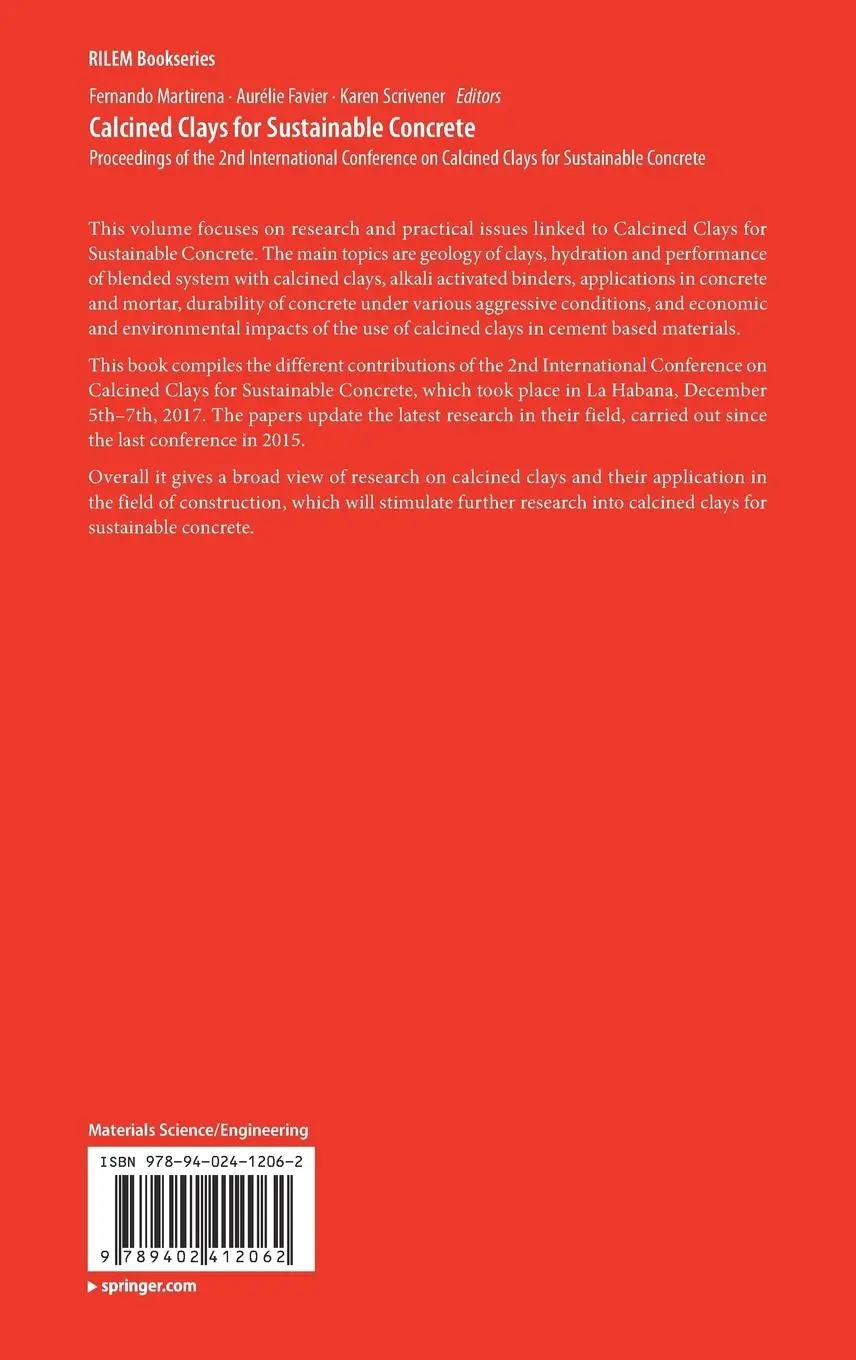 Rückseite: 9789402412062 | Calcined Clays for Sustainable Concrete | Fernando Martirena (u. a.)