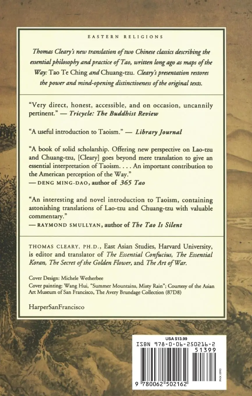 Rückseite: 9780062502162 | The Essential Tao | Thomas Cleary | Taschenbuch | Englisch | 1993