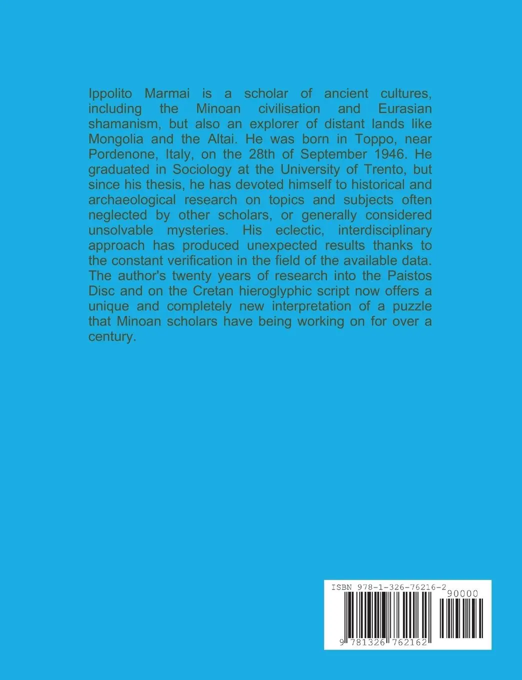 Rückseite: 9781326762162 | The writing of Minos The Phaistos disk and Cretan hieroglyphs | Marmai