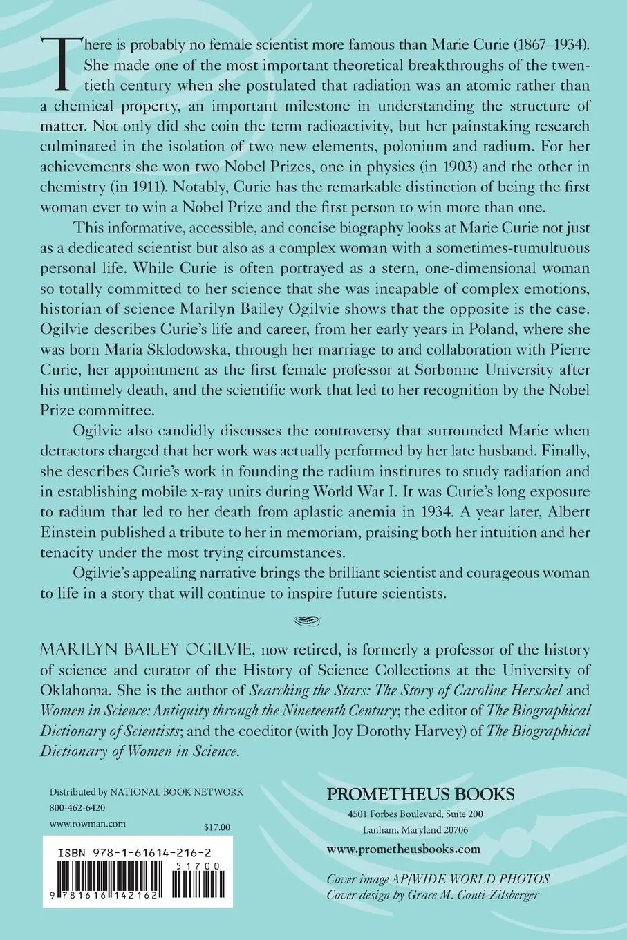 Rückseite: 9781616142162 | Marie Curie | A Biography | Marilyn Bailey Ogilvie | Taschenbuch
