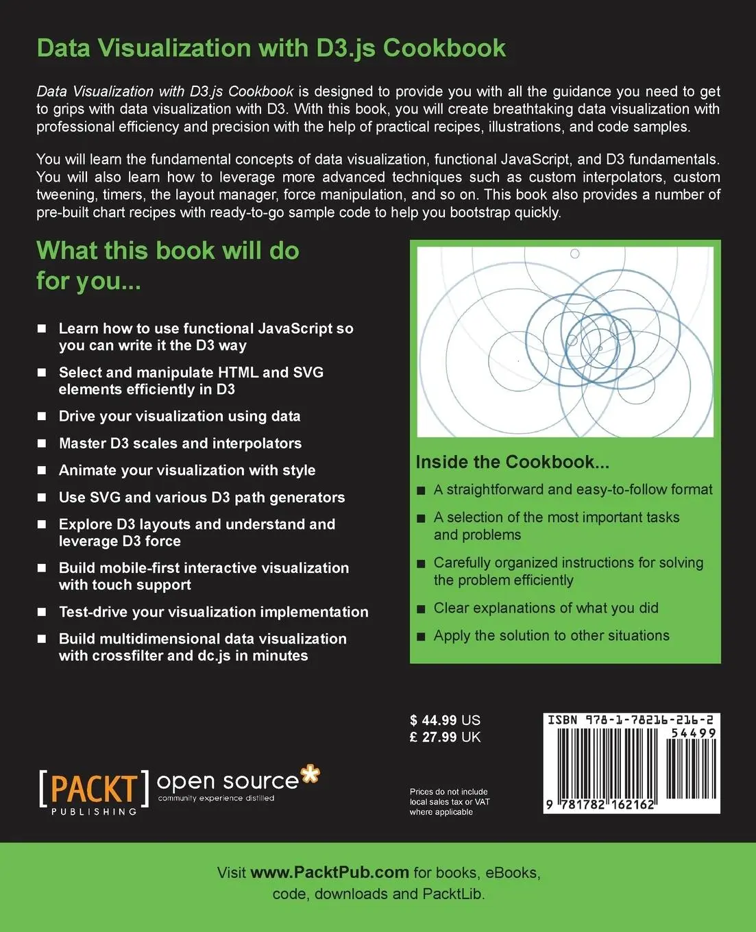 Rückseite: 9781782162162 | Data Visualization with D3.Js Cookbook | Nick Qi Zhu | Taschenbuch
