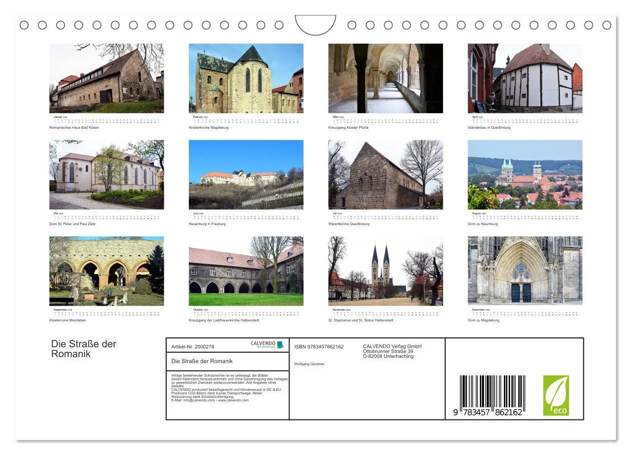 Bild: 9783457862162 | Die Straße der Romanik (Wandkalender 2026 DIN A4 quer), CALVENDO...