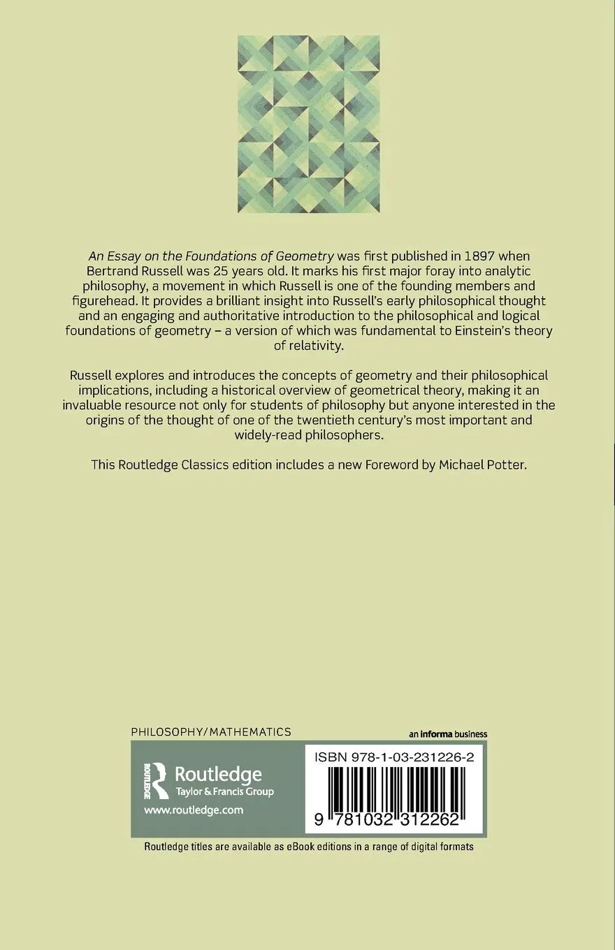 Rückseite: 9781032312262 | An Essay on the Foundations of Geometry | Bertrand Russell | Buch