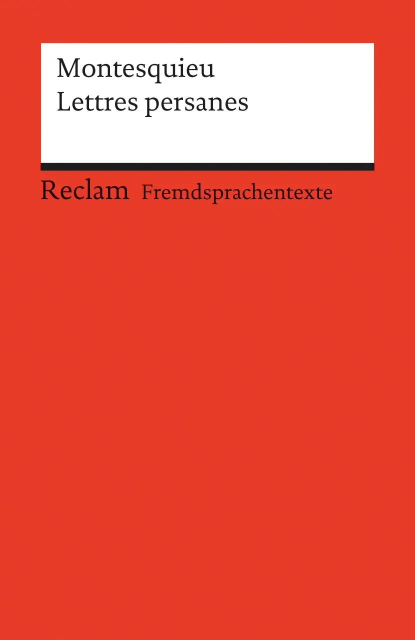 Cover: 9783150092262 | Lettres persanes | Charles de Montesquieu | Taschenbuch | 157 S.