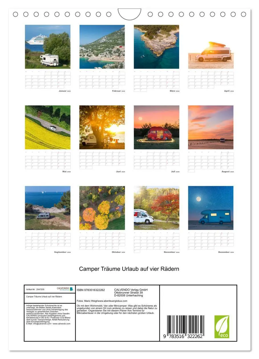 Bild: 9783516322262 | Camper Träume Urlaub auf vier Rädern (Wandkalender 2026 DIN A4...