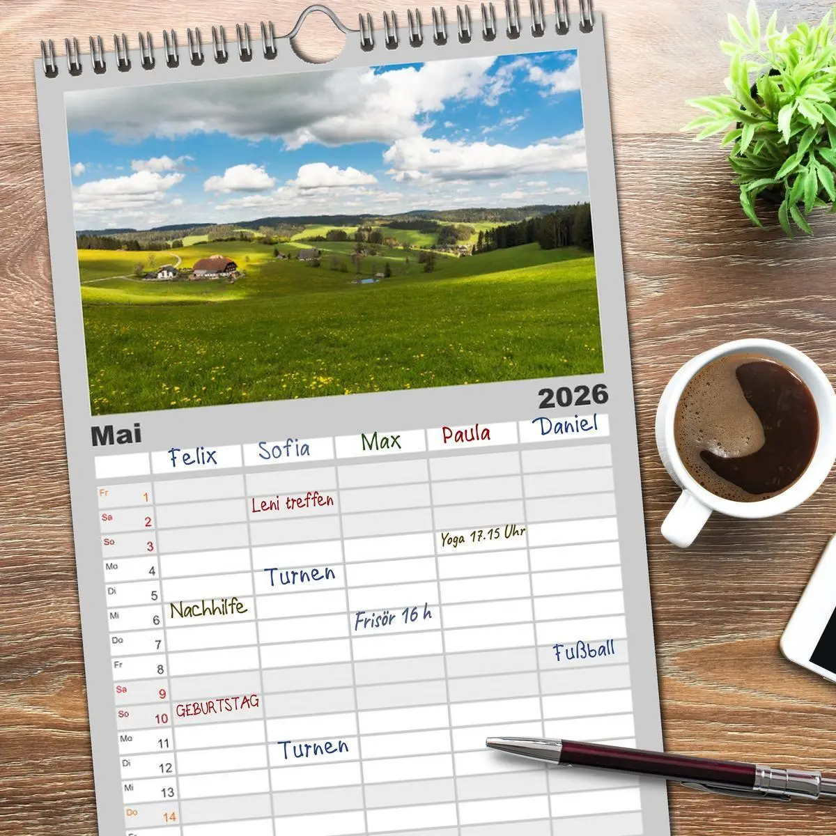 Bild: 9783516492262 | Familienplaner 2026 - Schwarzwald mit 5 Spalten (Wandkalender, 21 x...