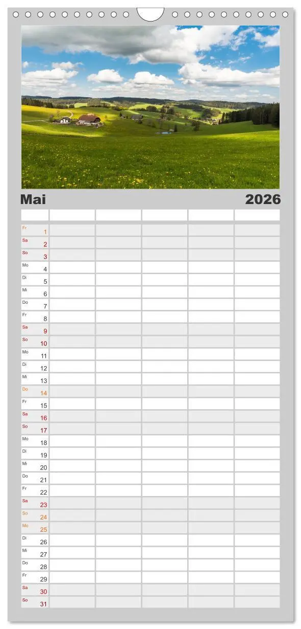 Bild: 9783516492262 | Familienplaner 2026 - Schwarzwald mit 5 Spalten (Wandkalender, 21 x...