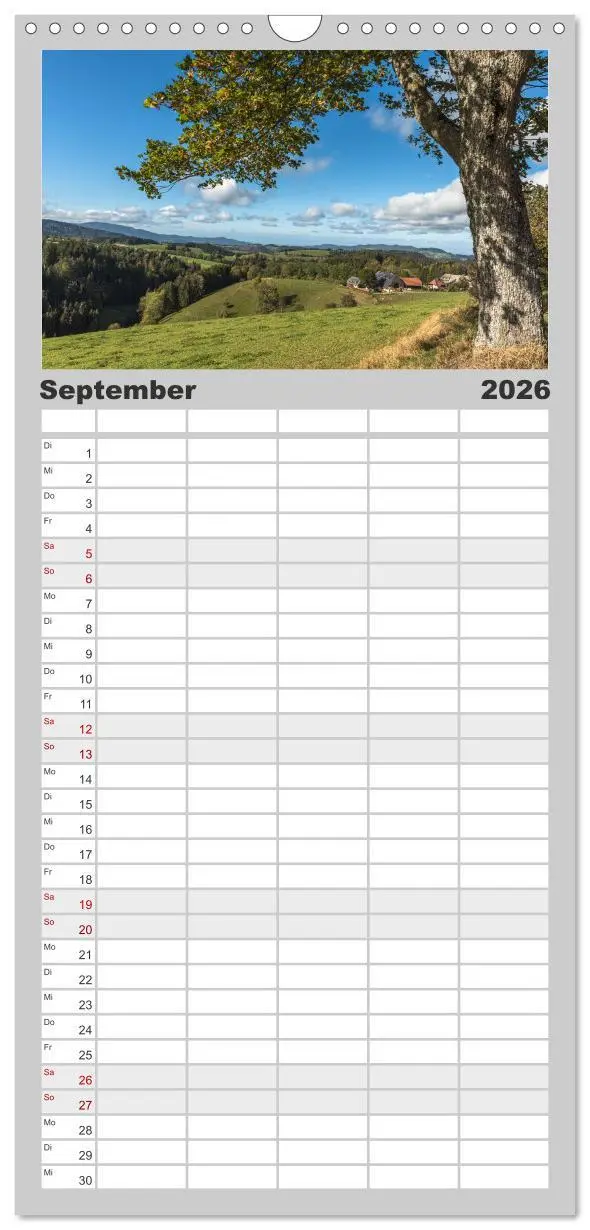 Bild: 9783516492262 | Familienplaner 2026 - Schwarzwald mit 5 Spalten (Wandkalender, 21 x...