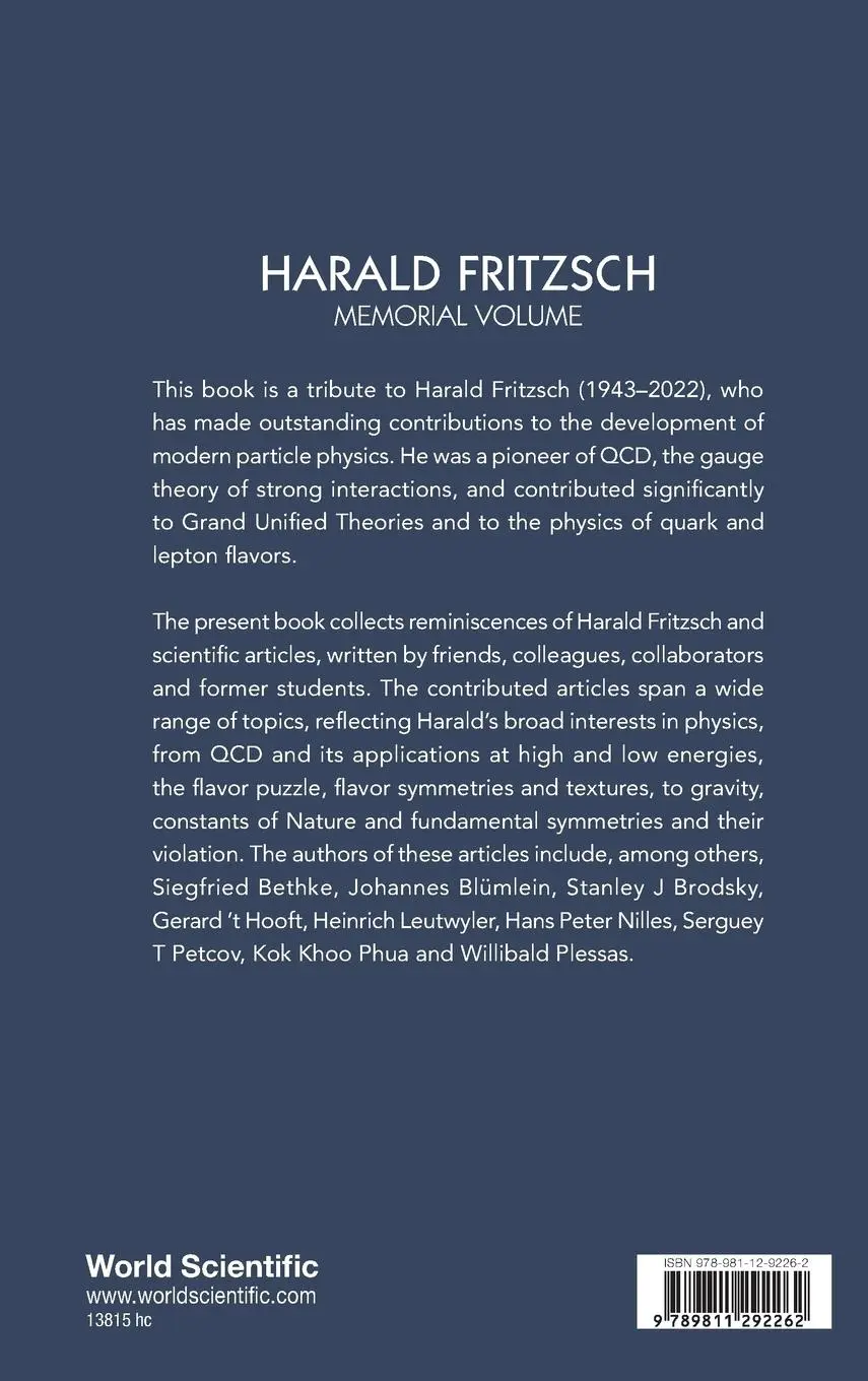 Rückseite: 9789811292262 | HARALD FRITZSCH MEMORIAL VOLUME | Buchalla | Buch | Englisch | 2024