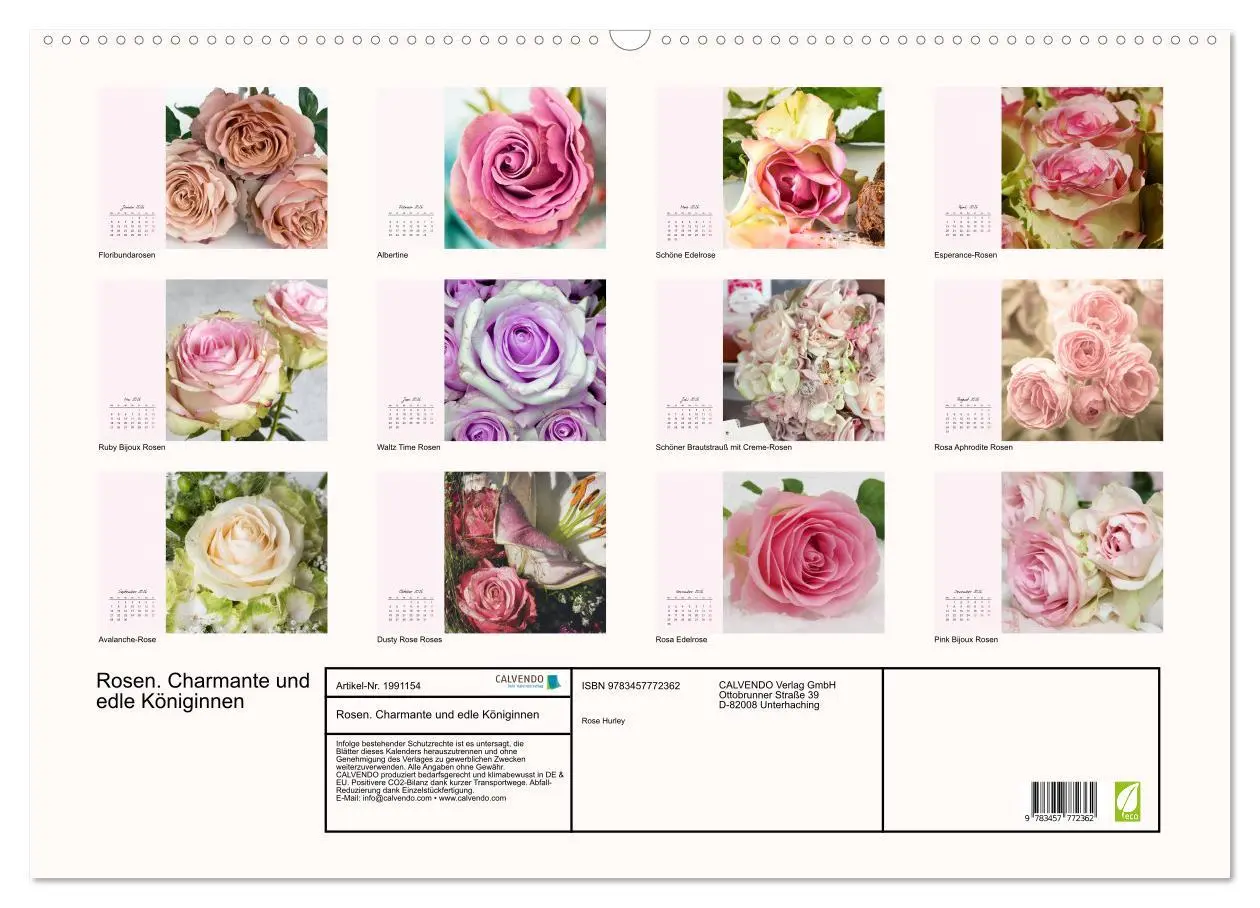 Bild: 9783457772362 | Rosen. Charmante und edle Königinnen (Wandkalender 2026 DIN A2...