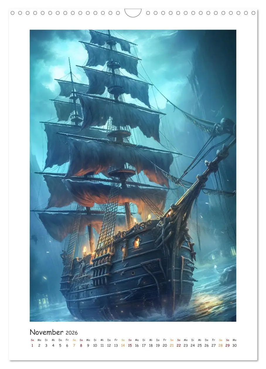Bild: 9783516312362 | Piratenschiffe (Wandkalender 2026 DIN A3 hoch), CALVENDO...