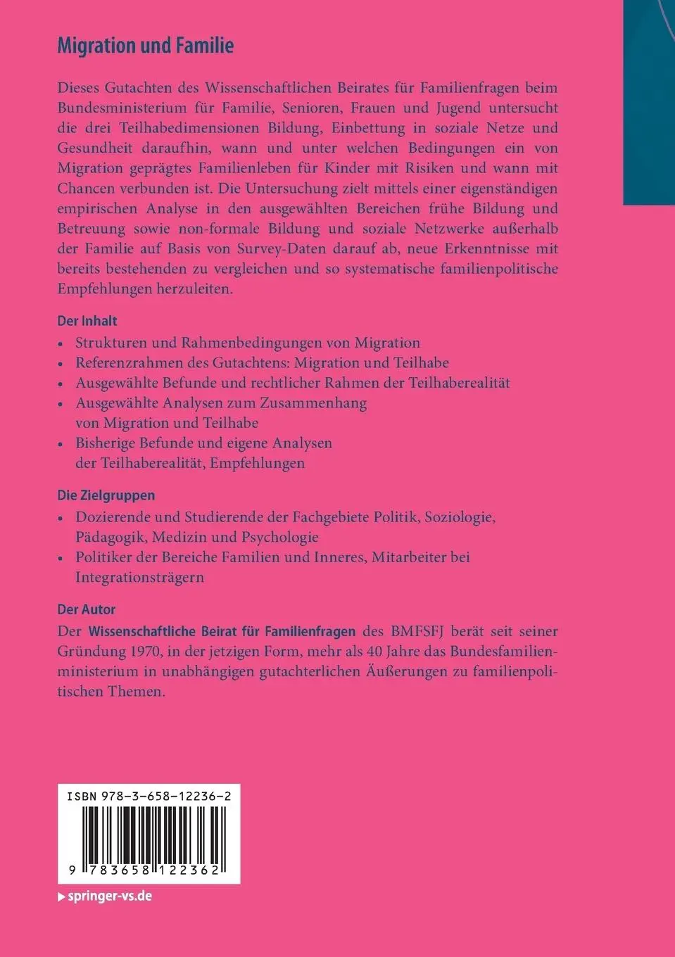 Rückseite: 9783658122362 | Migration und Familie | Kindheit mit Zuwanderungshintergrund | Buch