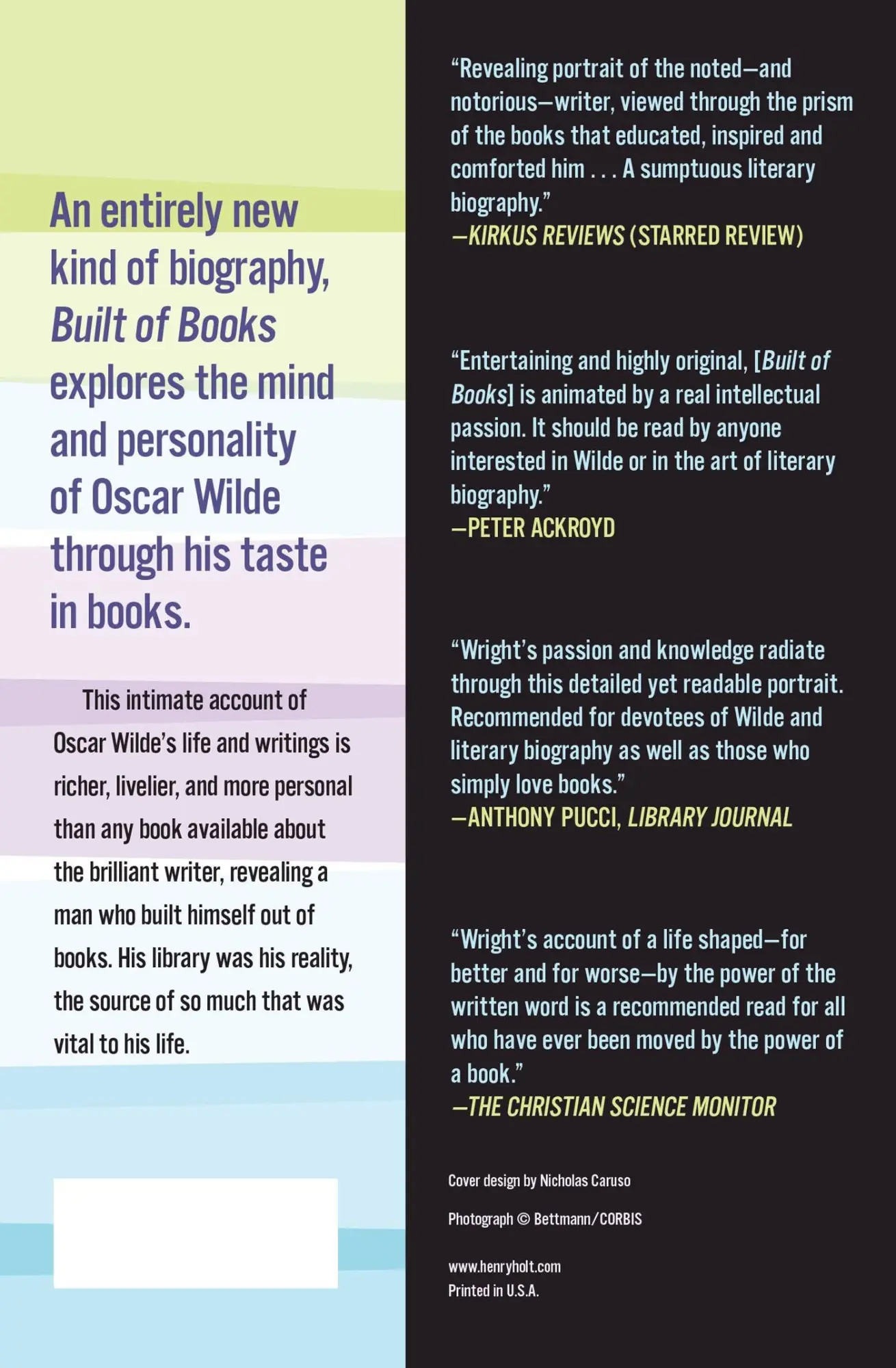 Rückseite: 9780805092462 | Built of Books | How Reading Defined the Life of Oscar Wilde | Wright