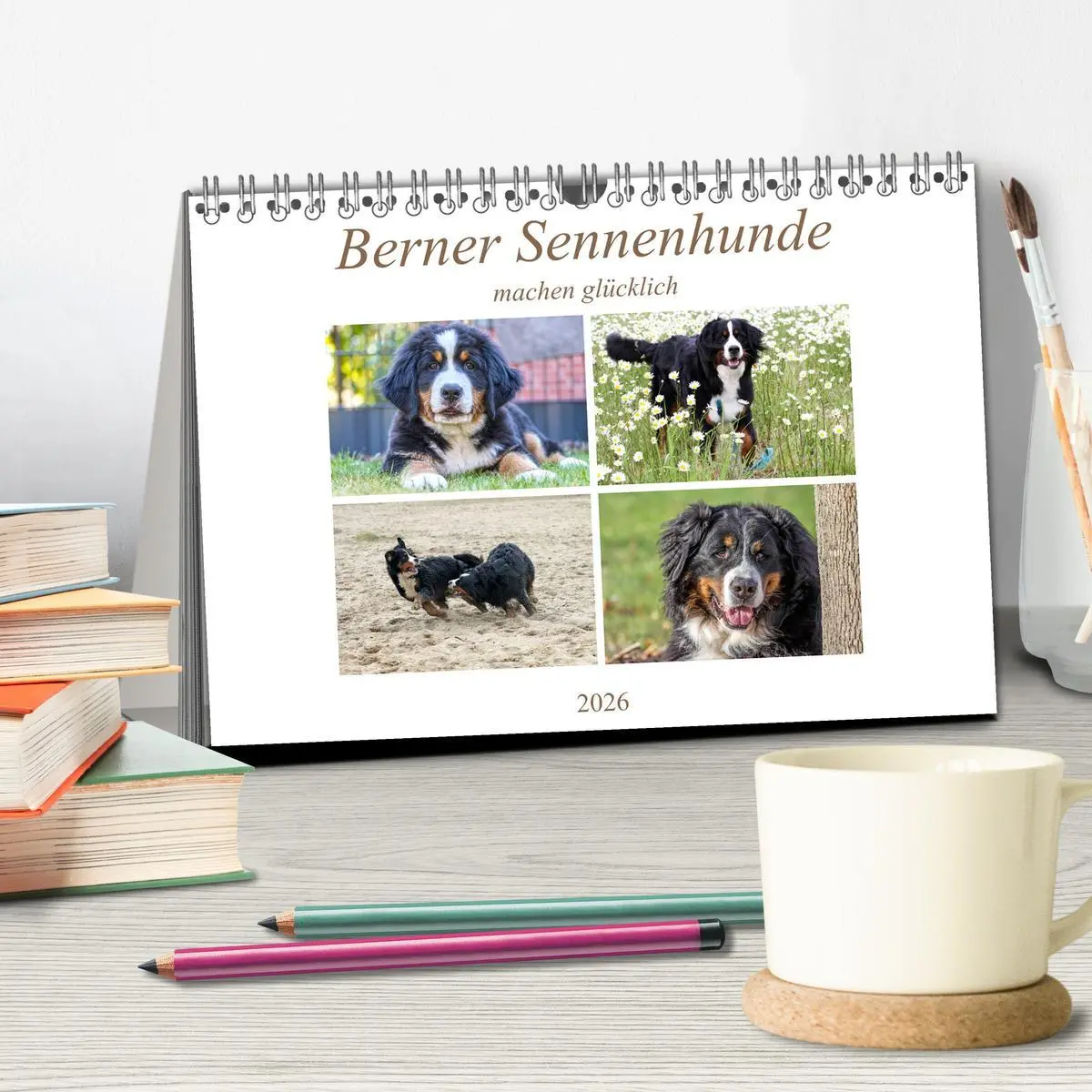Bild: 9783457832462 | Berner Sennenhunde machen glücklich (Tischkalender 2026 DIN A5...