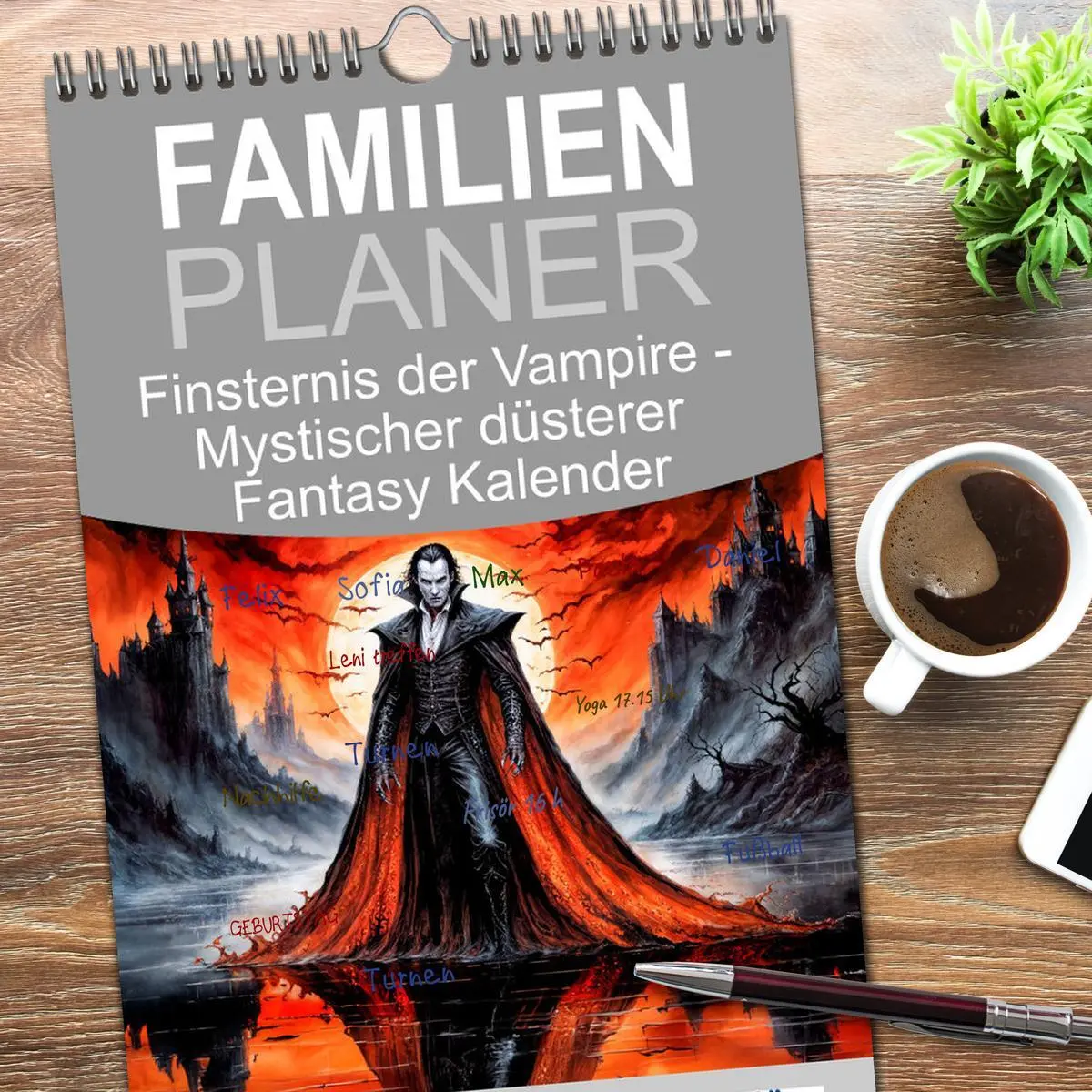 Bild: 9783516612462 | Familienplaner 2026 - Finsternis der Vampire - Mystischer düsterer...