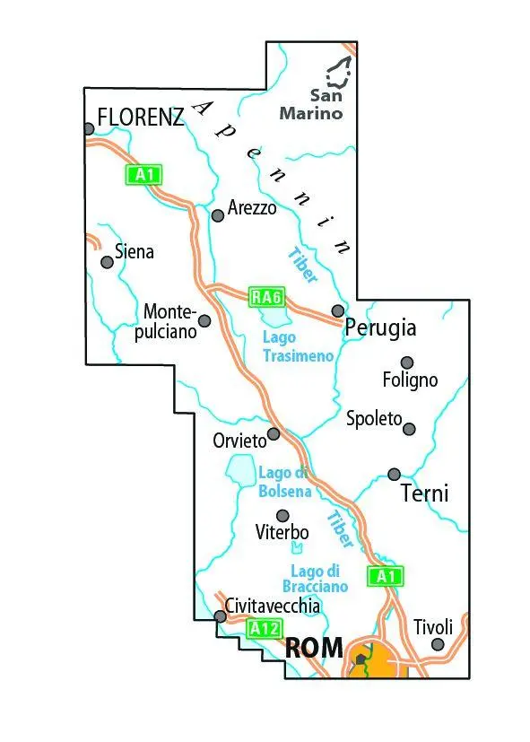 Bild: 9783969902462 | BVA ADFC Radtourenkarte 7-Tage-Radtour Florenz-Rom, 1:150.000 | 2025