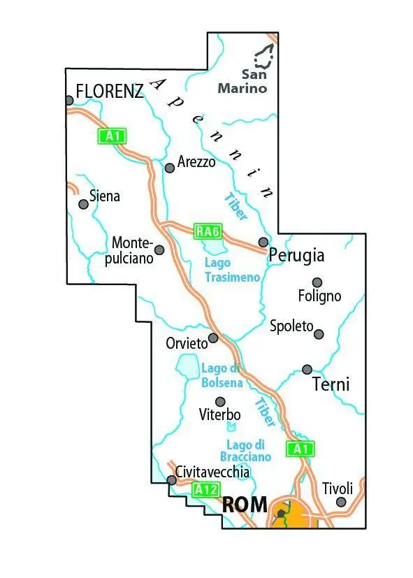 Bild: 9783969902462 | BVA ADFC Radtourenkarte 7-Tage-Radtour Florenz-Rom, 1:150.000 | 2025