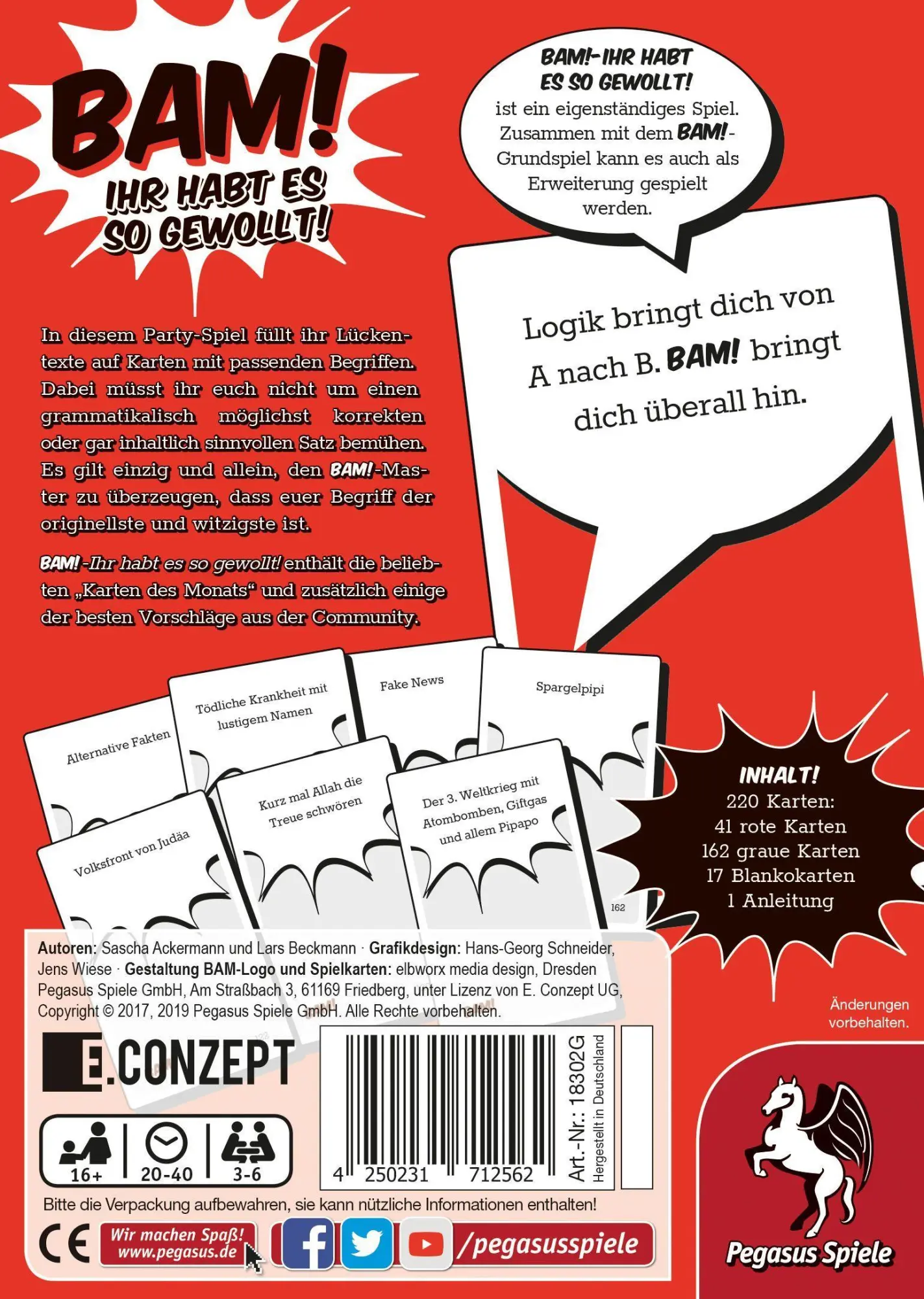 Bild: 4250231712562 | Bam! - Ihr habt es so gewollt! | Sasha Ackermann | Spiel | Brettspiel