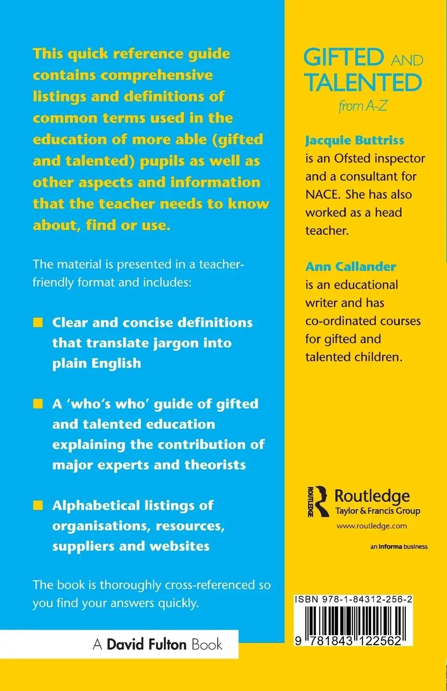 Rückseite: 9781843122562 | Gifted and Talented Education from A-Z | Buttriss (u. a.) | Buch