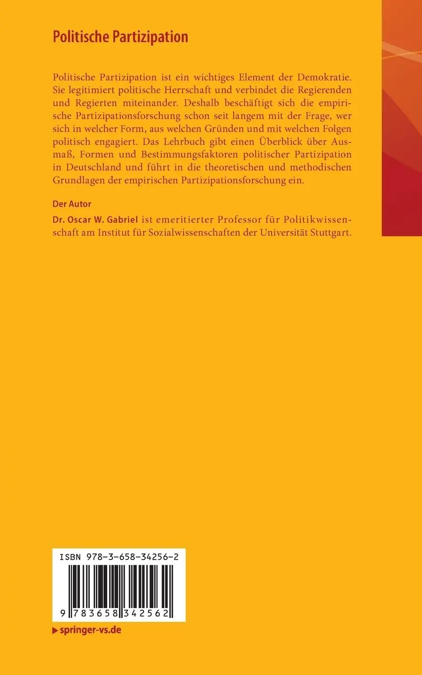 Rückseite: 9783658342562 | Politische Partizipation | Eine Einführung in Theorie und Empirie