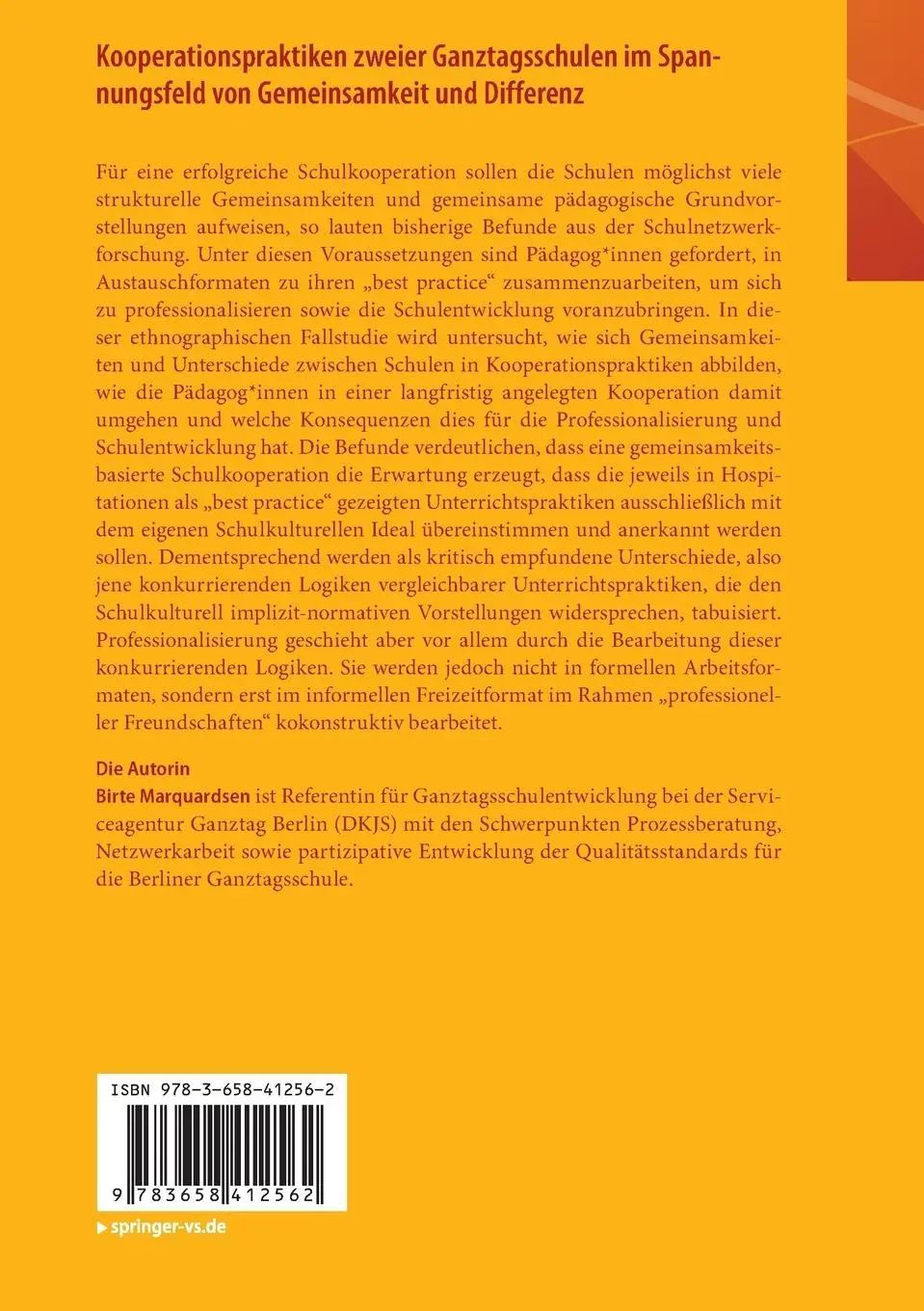 Rückseite: 9783658412562 | Kooperationspraktiken zweier Ganztagsschulen im Spannungsfeld von...