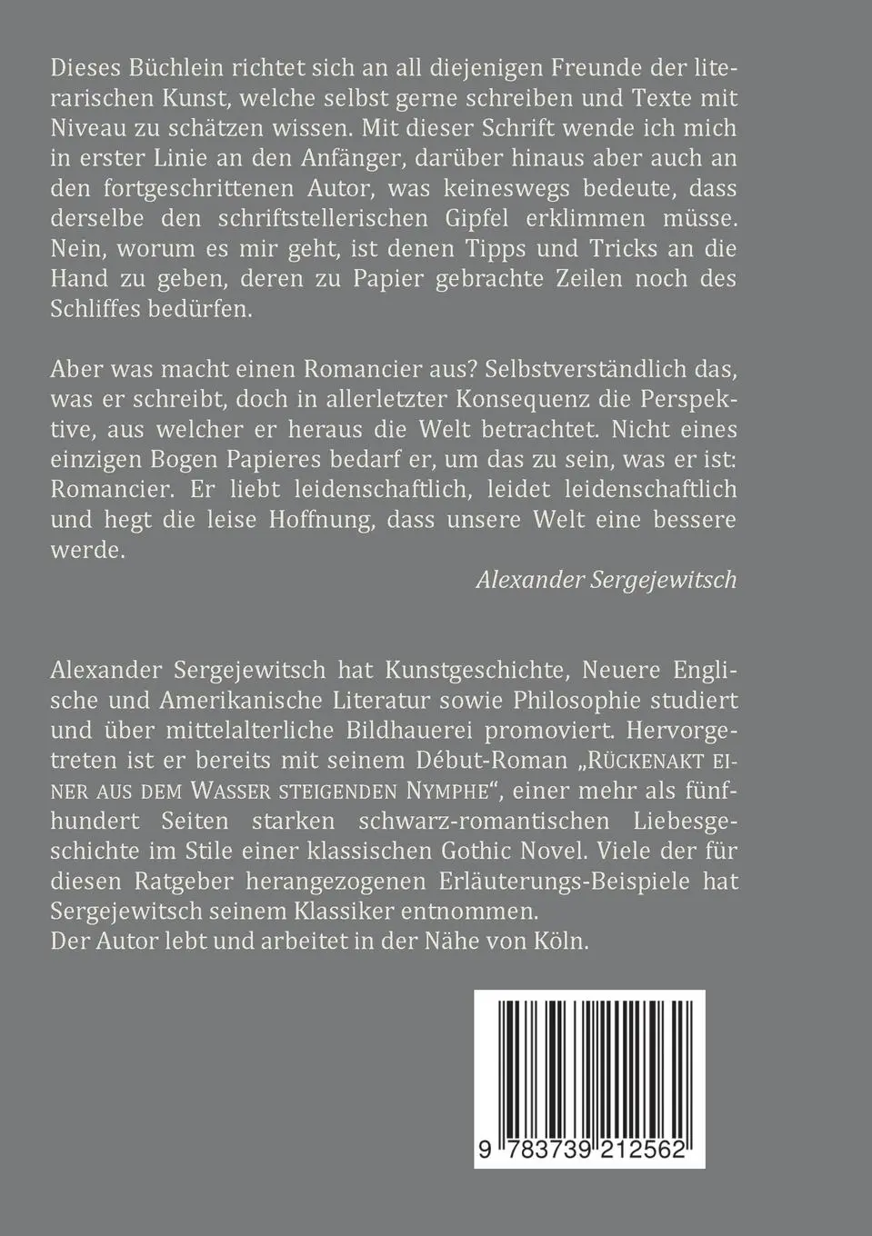 Rückseite: 9783739212562 | Wie ich einen Roman schreibe | Alexander Sergejewitsch | Taschenbuch