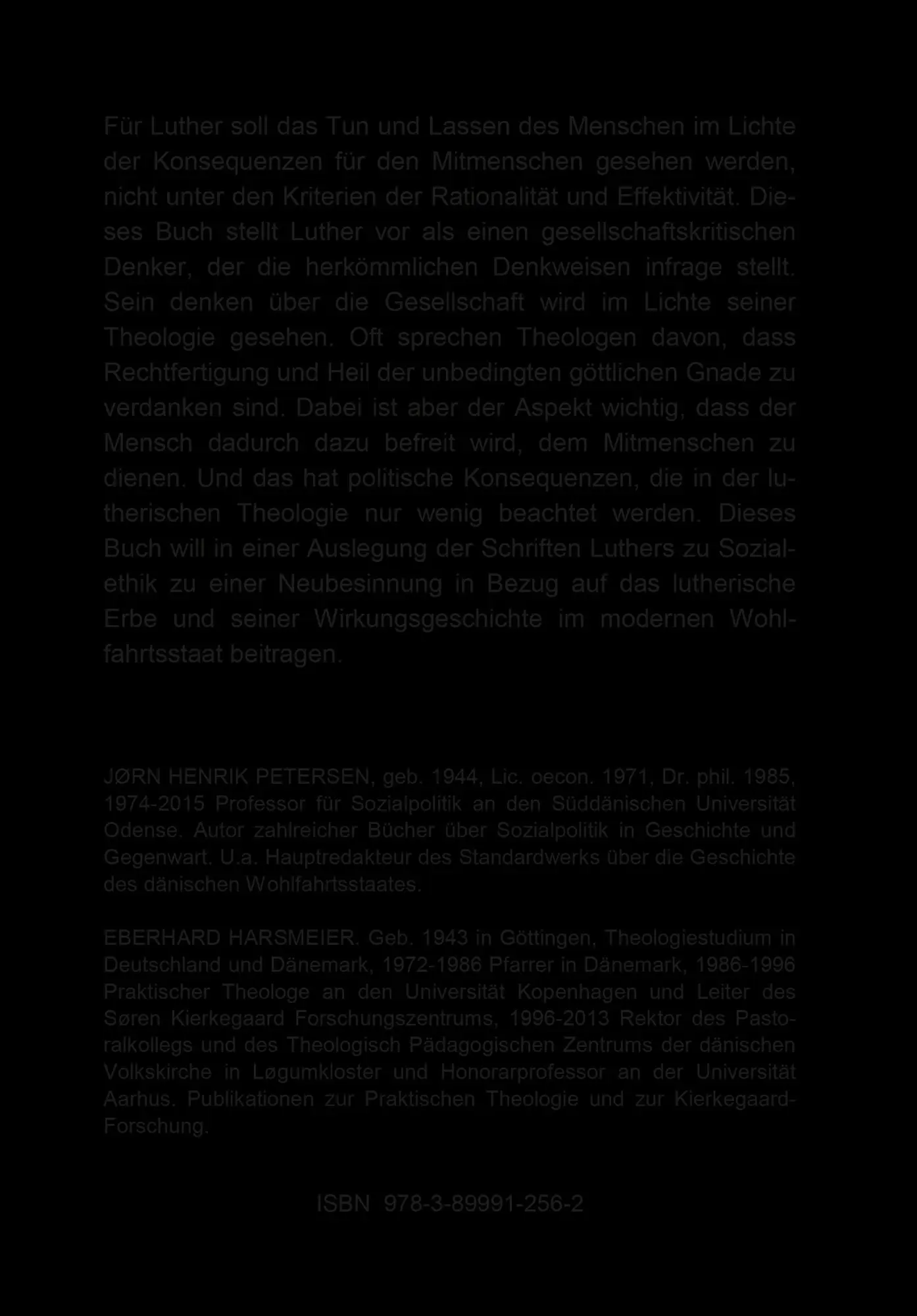 Rückseite: 9783899912562 | Der vergessene Luther | Jørn Henrik Petersen | Taschenbuch | Deutsch