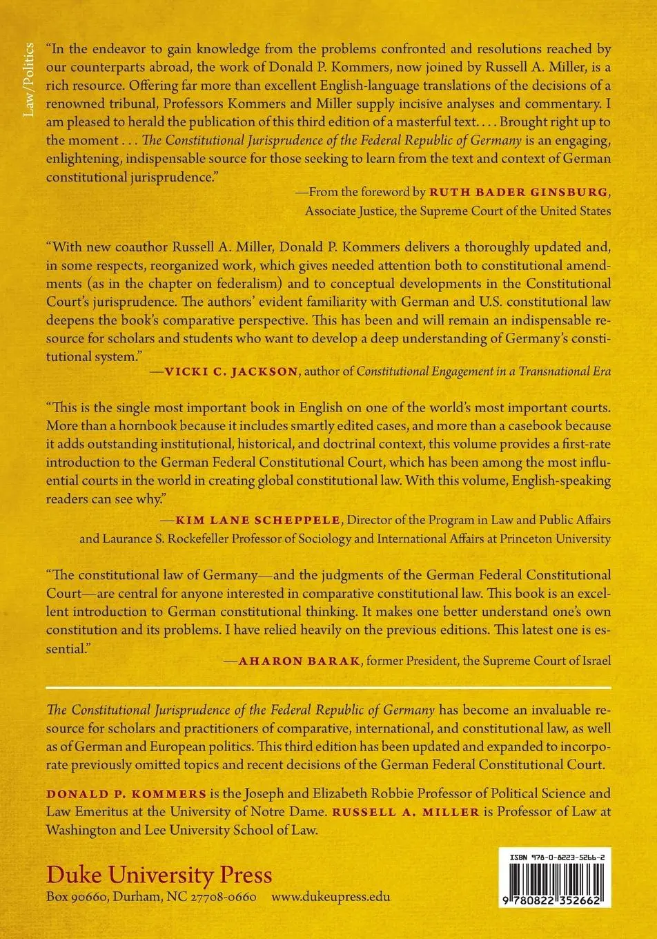 Rückseite: 9780822352662 | The Constitutional Jurisprudence of the Federal Republic of Germany