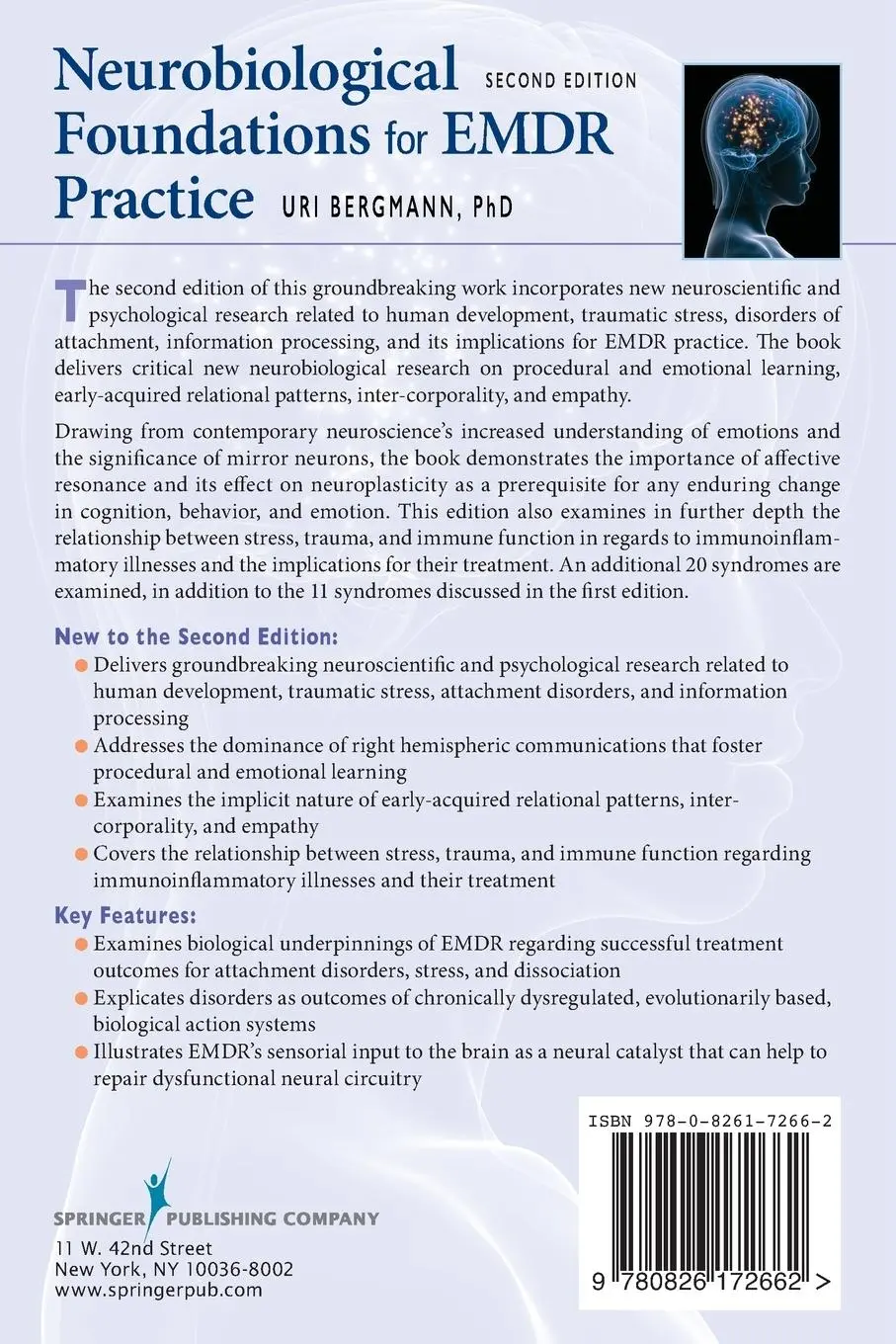 Rückseite: 9780826172662 | Neurobiological Foundations for EMDR Practice | Uri Bergmann | Buch