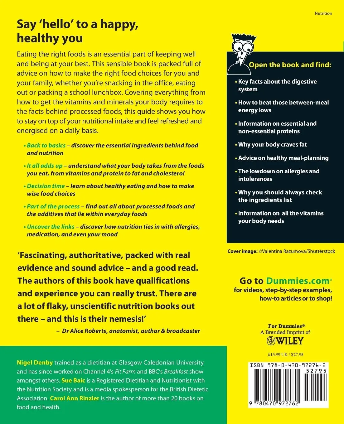 Rückseite: 9780470972762 | Nutrition for Dummies | Nigel Denby (u. a.) | Taschenbuch | 400 S.