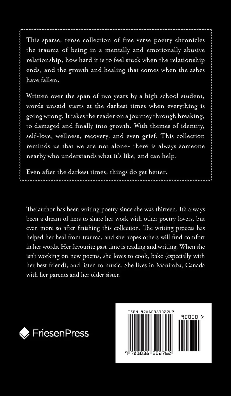 Rückseite: 9781038302762 | the words unsaid | M. Highmoor | Buch | Englisch | 2024 | FriesenPress