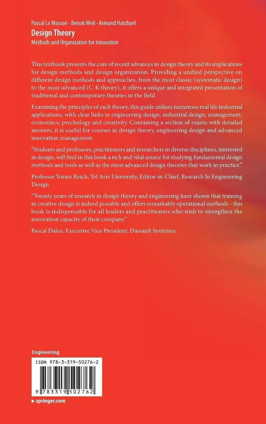 Rückseite: 9783319502762 | Design Theory | Methods and Organization for Innovation | Buch | xiv