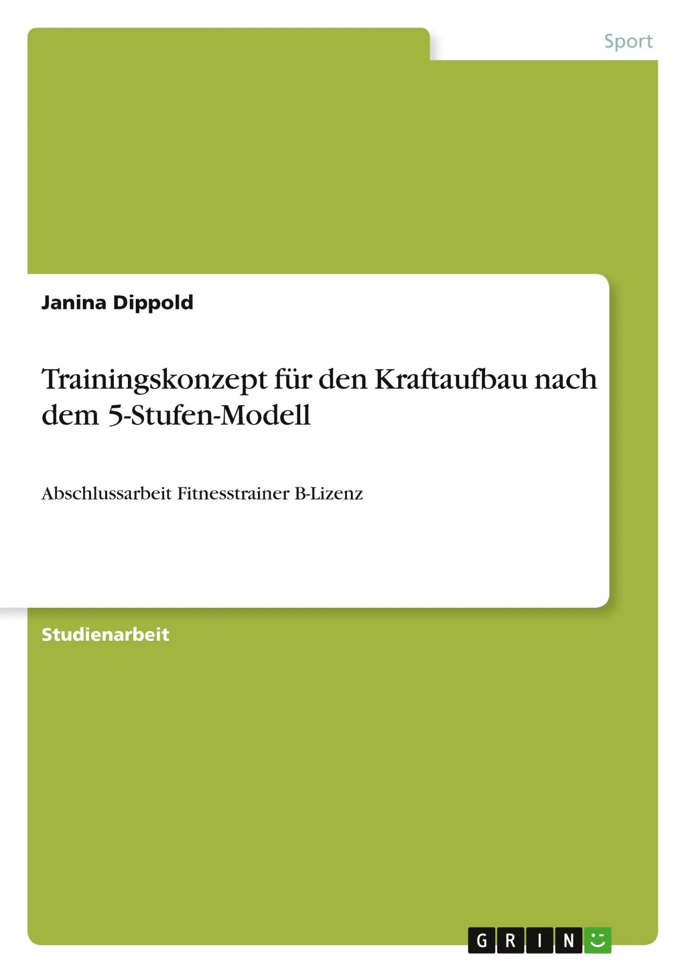 Cover: 9783346472762 | Trainingskonzept für den Kraftaufbau nach dem 5-Stufen-Modell | Buch