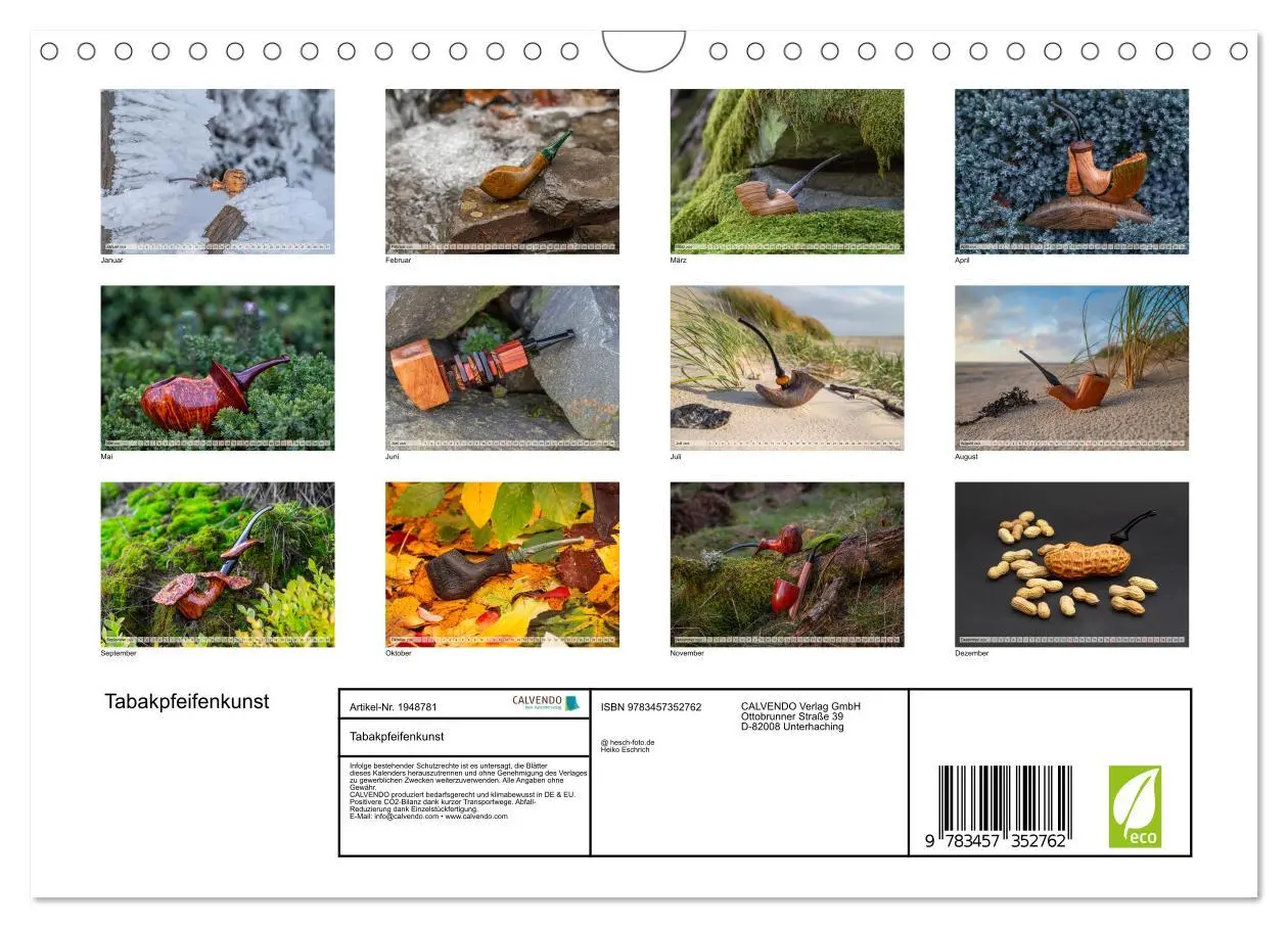 Bild: 9783457352762 | Tabakpfeifenkunst (Wandkalender 2026 DIN A4 quer), CALVENDO...